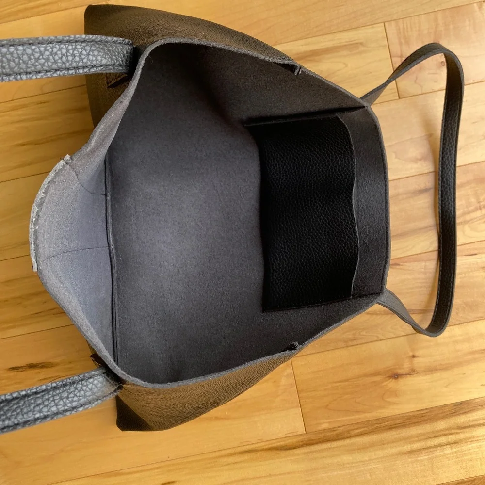 NWOT Vince Camuto Black‎ Leather Tote